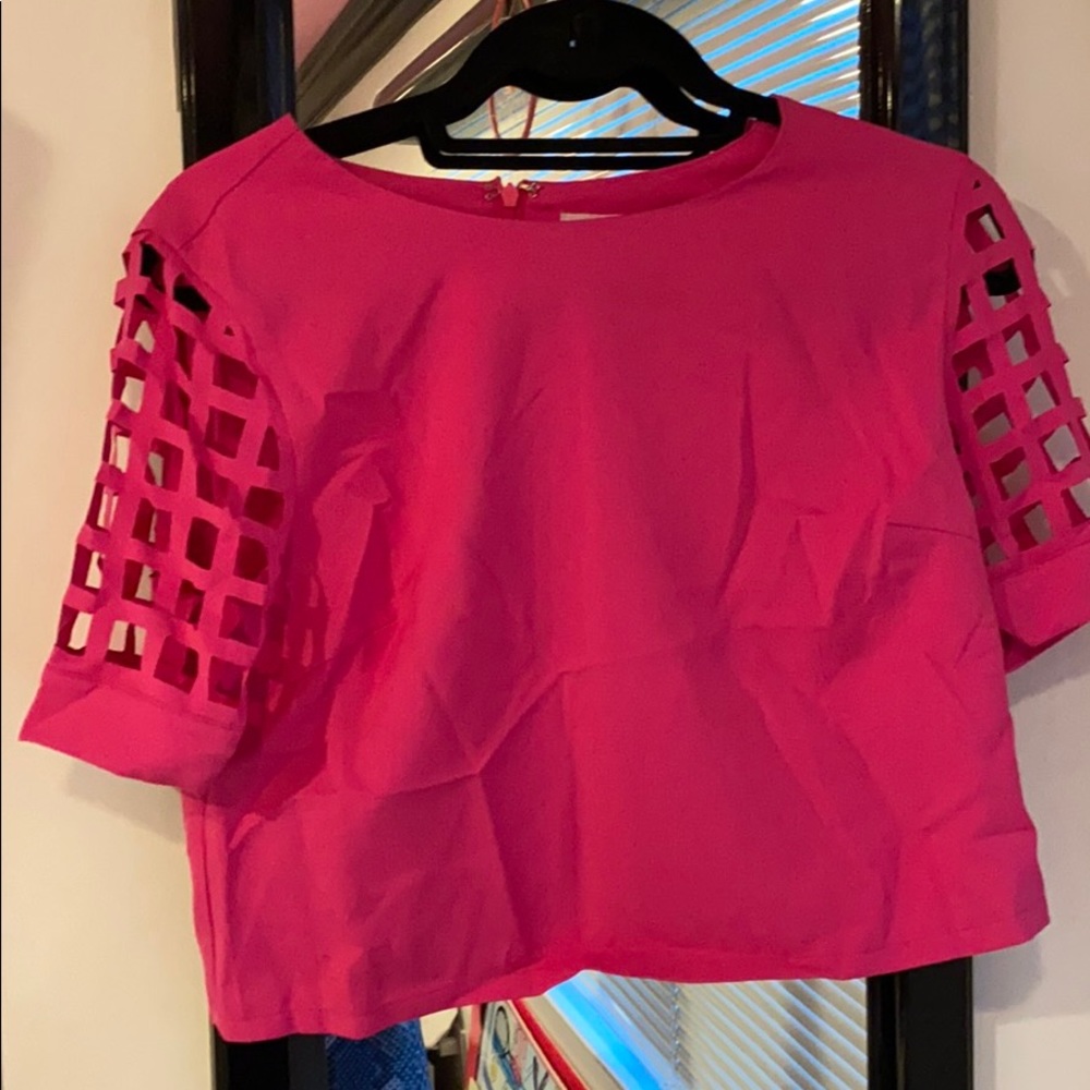 Pink cropped boxy blouse
